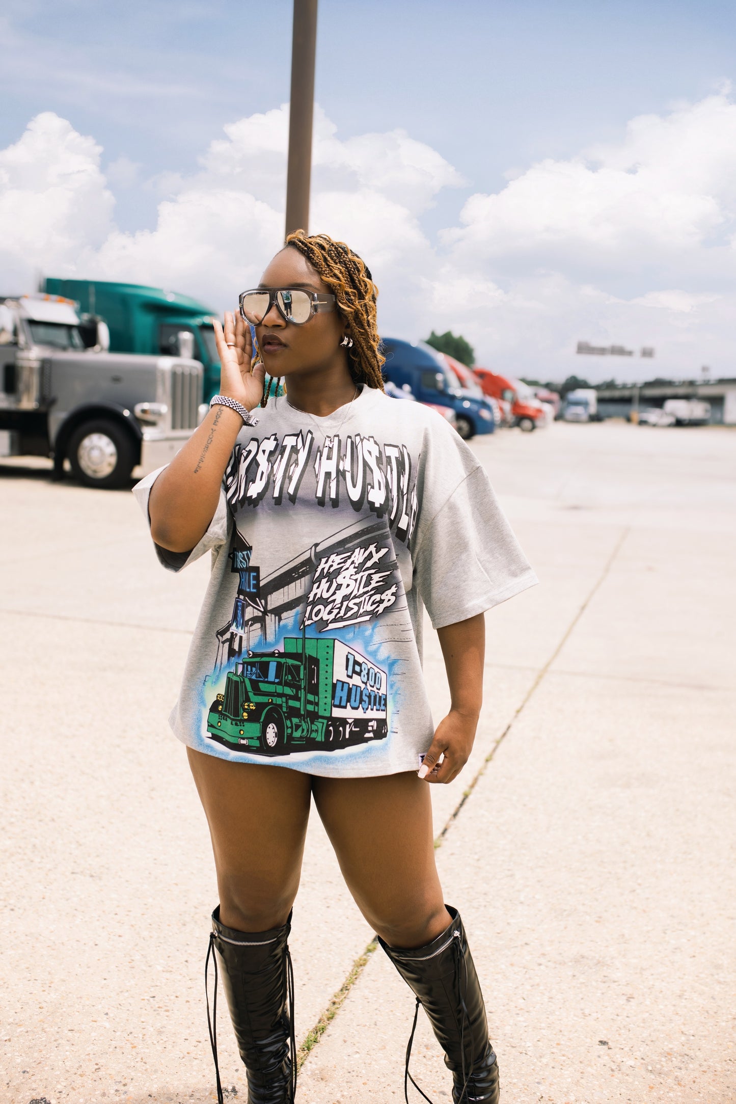 Heather Grey 18 Wheeler T-Shirt