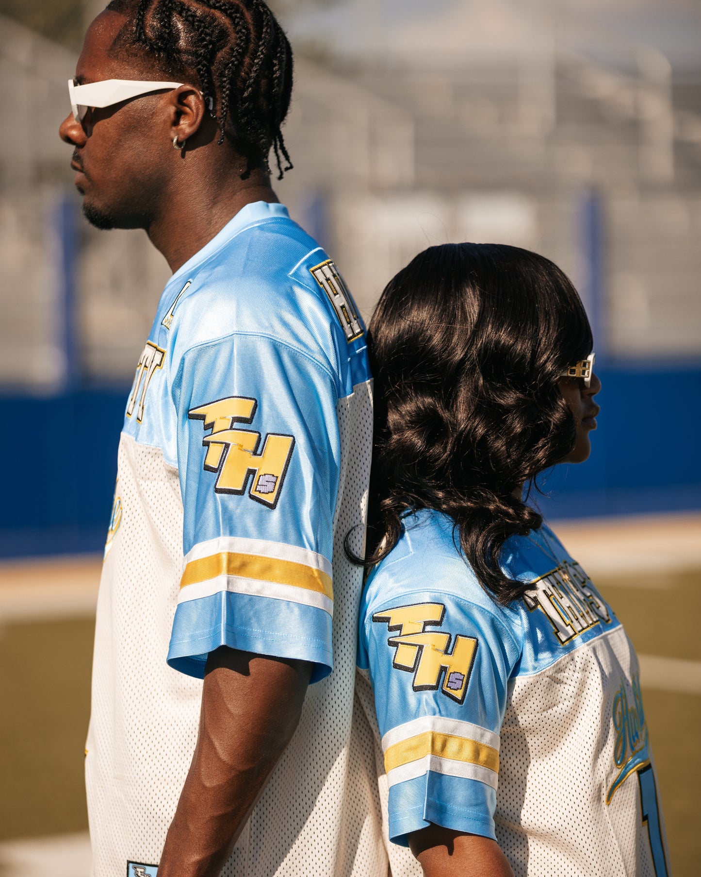 Cream and Columbia Blue Jersey